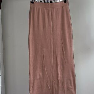 Veiled Collection ribbed blush pink pencil skirt